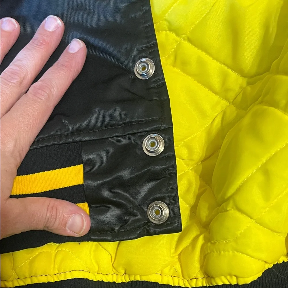 Vtg Pittsburgh Pirates Authentic Diamond Satin Black and Yellow Varsity Jacket - Picture 17 of 17